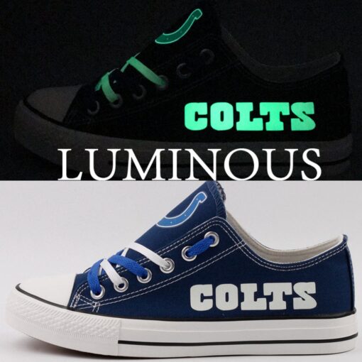 Indianapolis Colts Low Top Canvas Sport Sneakers Shoes For Men Women Fans - Image 2