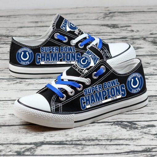 Indianapolis Colts Low Top Canvas Sport Sneakers Shoes For Men Women Fans - Image 8