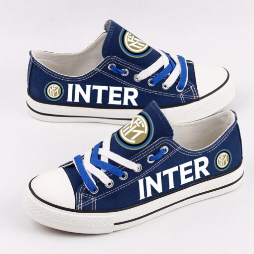 Inter Milan Low Top Canvas Sport Sneakers Shoes For Men Women Fans - Image 3