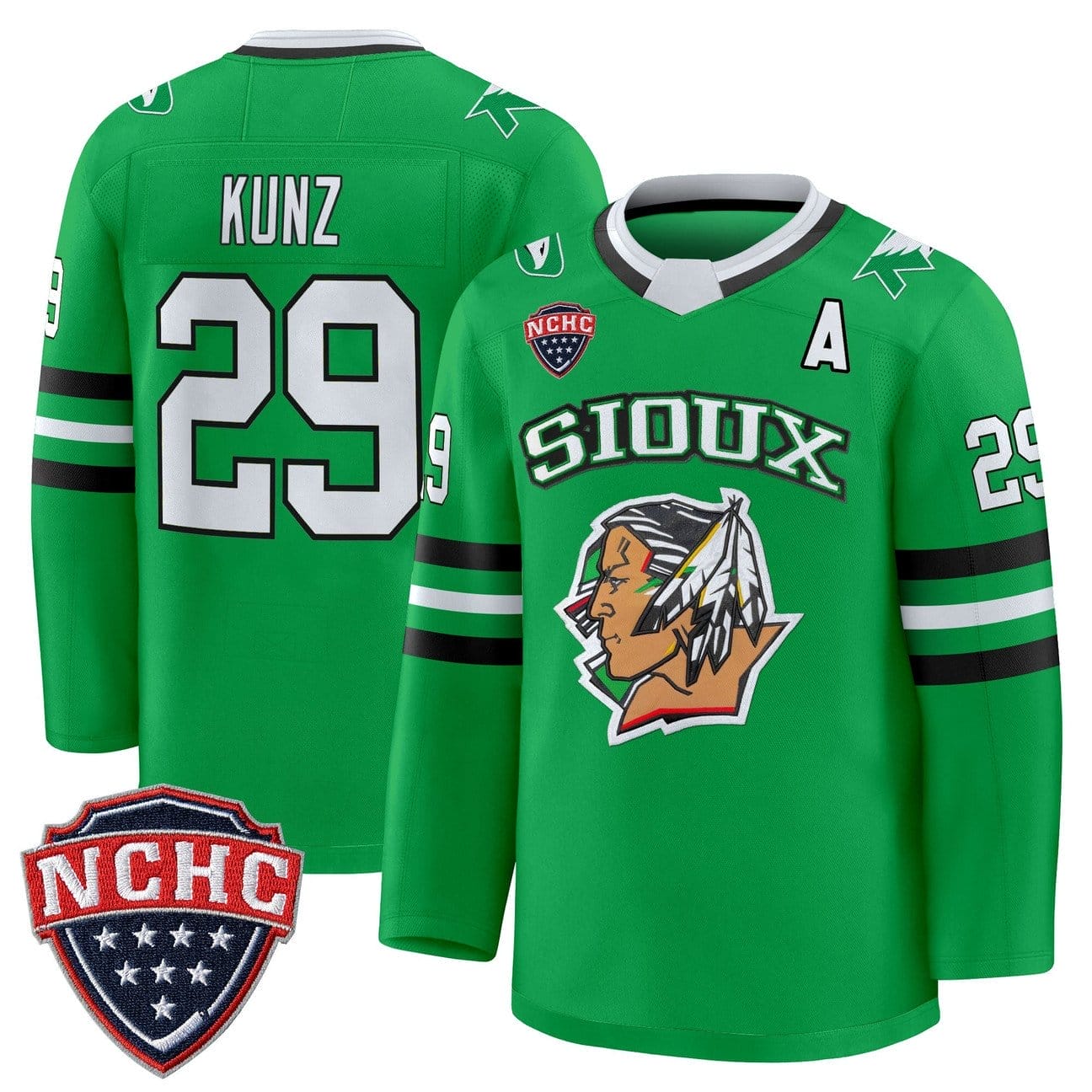 Jackson Kunz Jersey #29 North Dakota Fighting Hawks 2025-26 Stitched - Image 2