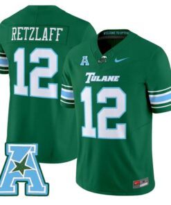 Alternative view of Jake Retzlaff Jersey #12 Tulane Green Wave 2025 Vapor Limited Stitched