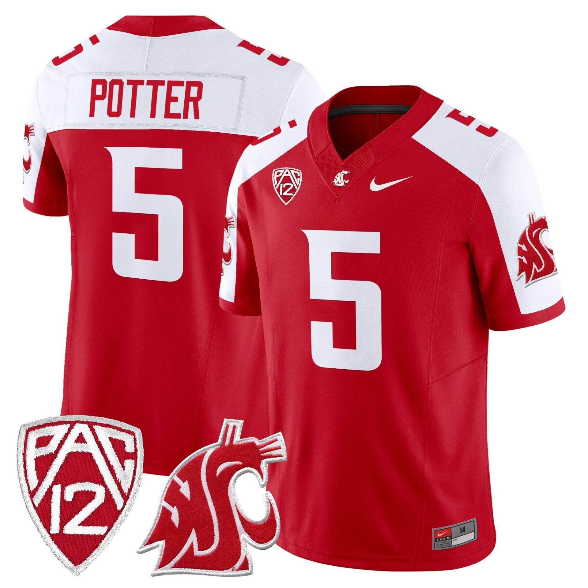 Jaxon Potter Jersey #5 Washington State Cougars 2025 Vapor Limited Stitched - Image 3