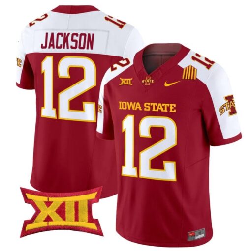 Jaylon Jackson Jersey #12 Iowa State Cyclones 2025 Limited Stitched Cardinal Alter