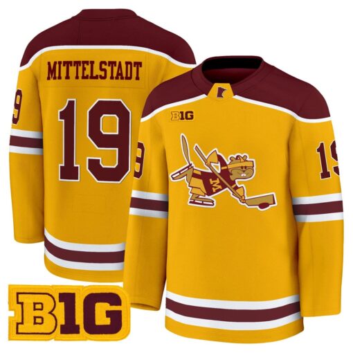 John Mittelstadt Jersey #19 Minnesota Golden Gophers 2025-26 Premium Stitched