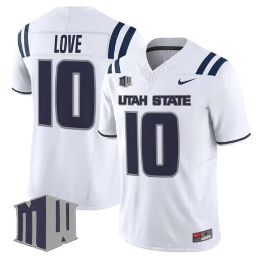 Jordan Love Jersey #10 Utah State Aggies 2025 Vapor Limited Stitched White