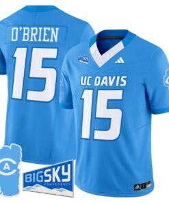 Ken O Brien Jersey 15 UC Davis Aggies 2025 Lake Tahoe Patch Stitched Aqua 6fc5be65 b2a6 4f0d b7f6 bbeba45afcaf