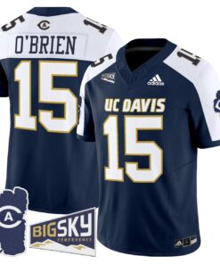 Ken O Brien Jersey 15 UC Davis Aggies 2025 Lake Tahoe Patch Stitched Navy Alter