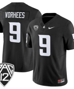 Kirby Vorhees Jersey 9 Washington State Cougars 2025 Vapor Stitched Black
