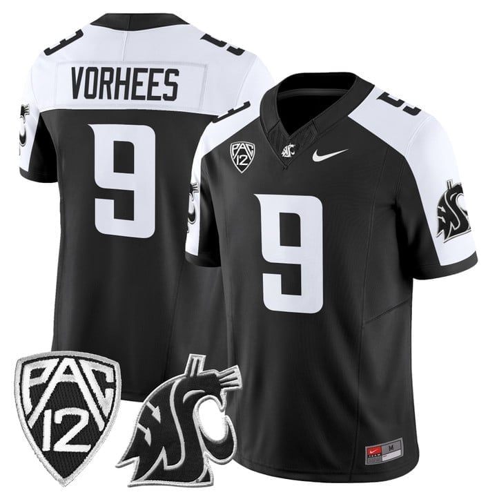 Kirby Vorhees Jersey 9 Washington State Cougars 2025 Vapor Stitched Black Alter