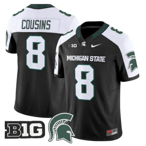Kirk Cousins Jersey #8 Michigan State Spartans 2025 Vapor Stitched Black Alter