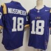 LSU Tigers 18 Garrett Nussmeier Purple F.U.S.E. Stitched Jersey