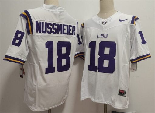LSU Tigers #18 Garrett Nussmeier Jersey 2025 F.U.S.E. Football Stitched - Image 2