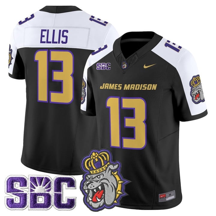 Landon Ellis Jersey 13 James Madison Dukes 2025 Vapor Stitched Black Alter
