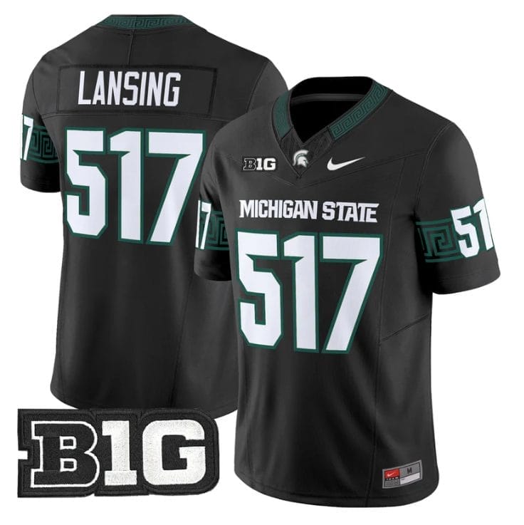 Lansing Jersey #517 Michigan State Spartans 2025 Vapor Stitched Black 1 Lansing Jersey #517 Michigan State Spartans 2025 Vapor Stitched Black