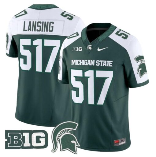Lansing Jersey #517 Michigan State Spartans 2025 Vapor Stitched Green Alter