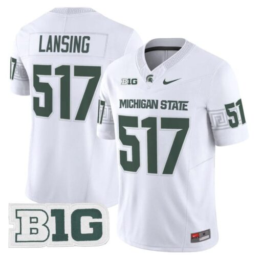 Lansing Jersey #517 Michigan State Spartans 2025 Vapor Stitched White