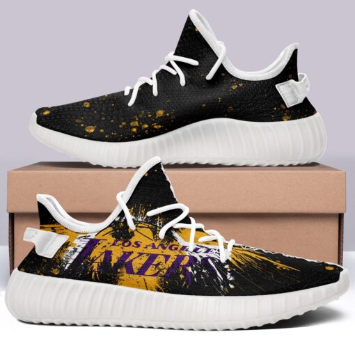 Los Angeles Lakers V8 NBA 350v Yeezy Sneakers For Men Women Fans - Image 6