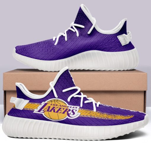 Los Angeles Lakers NBA 350v Yeezy Sneakers For Men Women Fans - Image 2
