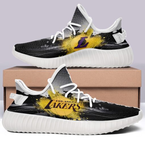 Los Angeles Lakers NBA 350v Yeezy Sneakers For Men Women Fans - Image 2
