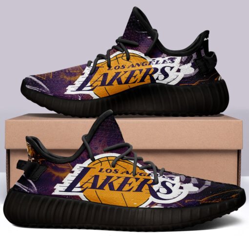 Los Angeles Lakers NBA 350v Yeezy Sneakers For Men Women Fans - Image 3