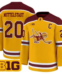 Luke Mittelstadt Jersey #20 Minnesota Golden Gophers 2025-26 Premium Stitched