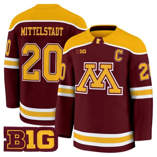 Luke Mittelstadt Jersey #20 Minnesota Golden Gophers 2025-26 Premium Stitched - Image 2