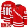 Mad Town Jersey 608 Wisconsin Badgers 2025 26 Premium Stitched Red