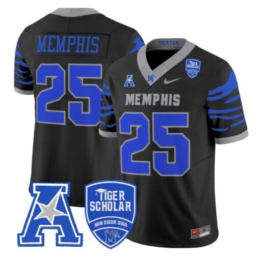 Memphis Jersey #25 Memphis Tigers 2025 Vapor Limited Stitched Black