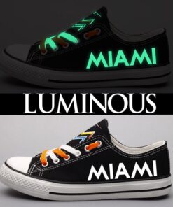 Miami Marlins Limited Print MLB Students Low Top Canvas Shoes Sport Sneakers 1