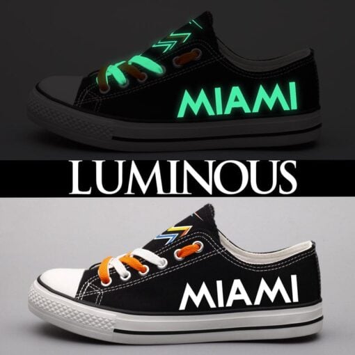 Miami Marlins Limited Print Low Top Canvas Shoes Sport Sneakers For Men Women Fans - Image 3