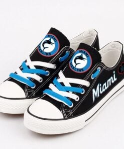 Alternative view of Miami Marlins Limited Print Low Top Canvas Shoes Sport Sneakers For Men Women Fans