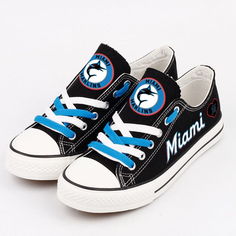 Miami Marlins Limited Print Low Top Canvas Shoes Sport Sneakers For Men Women Fans 2 Miami Marlins Limited Print Low Top Canvas Shoes Sport Sneakers For Men Women Fans - Image 2
