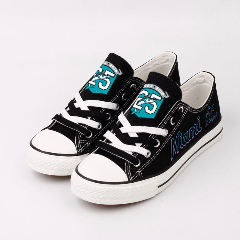 Miami Marlins Limited Print Low Top Canvas Shoes Sport Sneakers For Men Women Fans - Image 2