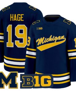 Michael Hage Jersey 19 Michigan Wolverines 2025 26 Premium Stitched Navy