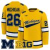Michigan Jersey 26 Michigan Wolverines 2025 26 Premium Stitched Maize