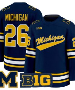 Alternative view of Michigan Jersey #26 Michigan Wolverines 2025-26 Premium All Stitched