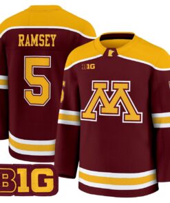 Alternative view of Mike Ramsey Jersey #5  Minnesota Golden Gophers 2025-26 Premium Stitched