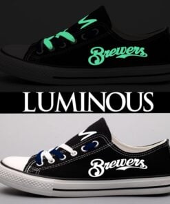 Milwaukee Brewers Limited Print MLB Students Low Top Canvas Shoes Sport Sneakers 1