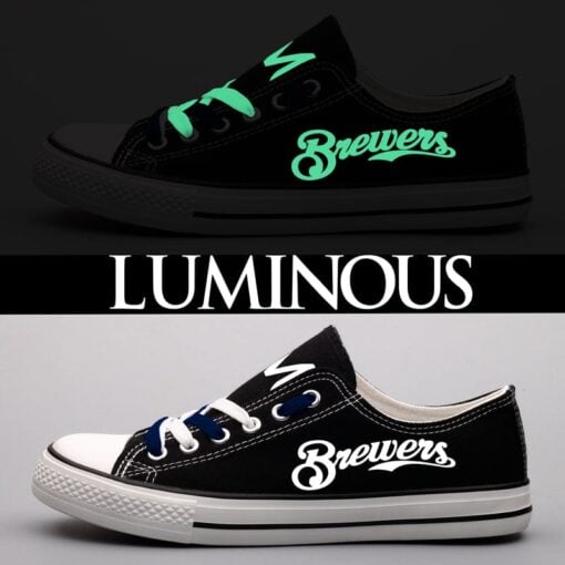 Milwaukee Brewers Limited Print Low Top Canvas Shoes Sport Sneakers For Men Women Fans - Image 4