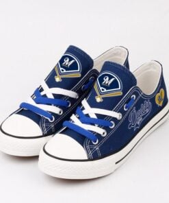 Milwaukee Brewers Limited Print MLB Students Low Top Canvas Shoes Sport Sneakers ad1a9294 5c68 481c 952b 54b738bc1257