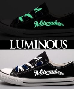 Milwaukee Brewers Limited Print MLB Students Low Top Canvas Shoes Sport Sneakers ddcb5520 4be7 4b05 859a 93d7d5de024c