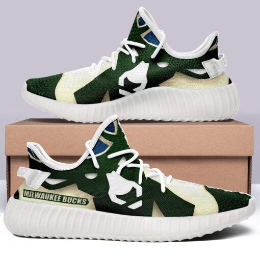 Milwaukee Bucks  NBA 350v Yeezy Sneakers For Men Women Fans - Image 4