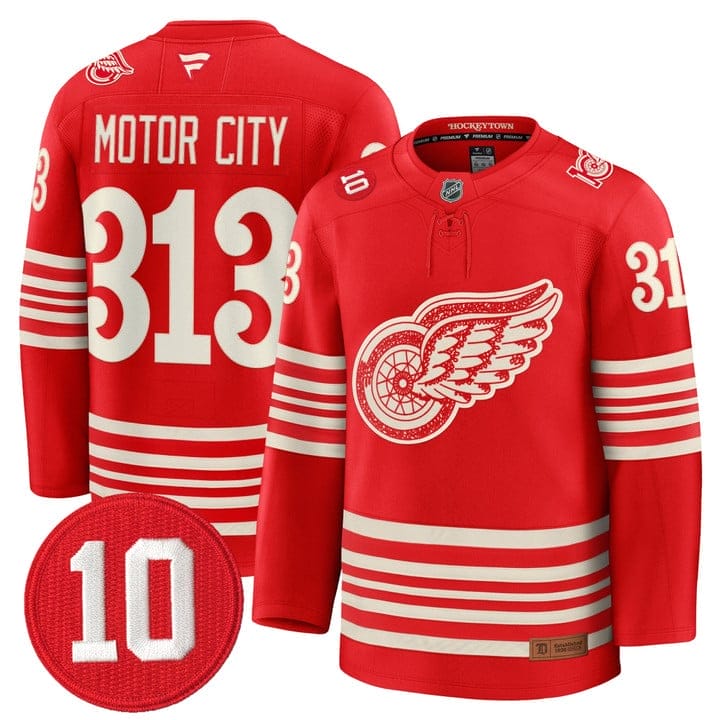 Motor City Jersey #313 Detroit Red Wings #10 Alex Delvecchio Honoring Stitched 3 Motor City Jersey #313 Detroit Red Wings #10 Alex Delvecchio Honoring Stitched - Image 3