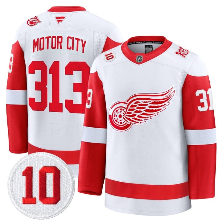 Motor City Jersey #313 Detroit Red Wings #10 Alex Delvecchio Honoring Stitched 2 Motor City Jersey #313 Detroit Red Wings #10 Alex Delvecchio Honoring Stitched - Image 2