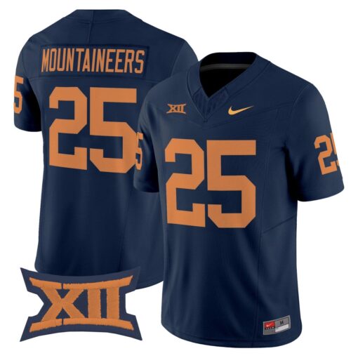 Mountaineers Jersey #25 West Virginia Mountaineers 1965 Throwback Vapor Stitched