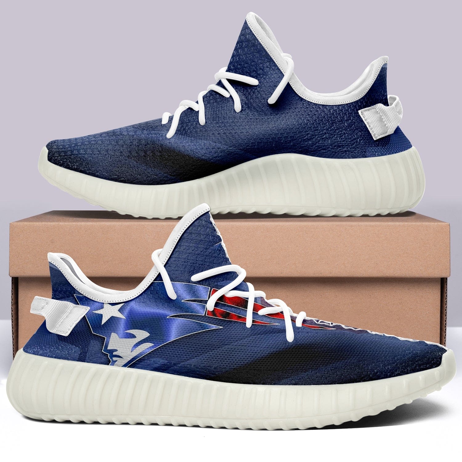 New England Patriots NFL 350v Yeezy Sneakers For Men Women Fans 3 New England Patriots NFL 350v Yeezy Sneakers For Men Women Fans - Image 3