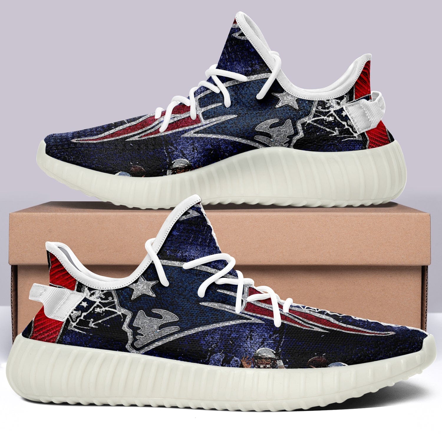 New England Patriots NFL 350v Yeezy Sneakers For Men Women Fans 4 New England Patriots NFL 350v Yeezy Sneakers For Men Women Fans - Image 4