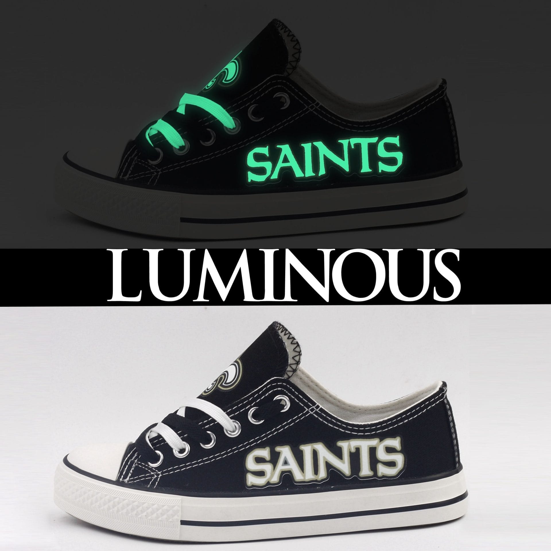 New Orleans Saints Low Top Canvas Sport Sneakers Shoes For Men Women Fans 3 New Orleans Saints Low Top Canvas Sport Sneakers Shoes For Men Women Fans - Image 3