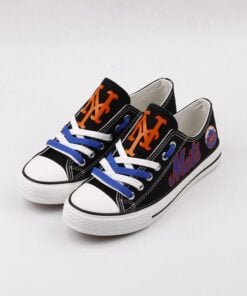 New York Mets Limited Print MLB Students Low Top Canvas Shoes Sport Sneakers 1
