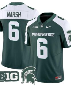 Nick Marsh Jersey #6 Michigan State Spartans 2025 Vapor Stitched Green Alter